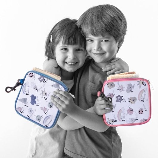 Iris Snack Rico - Porta Sandwich Infantil Termoinsulado Con Mosquetón. Rosa