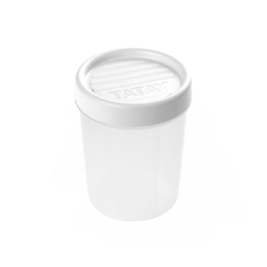 Tatay Twist - Contenitore rotondo da 0,4 l con coperchio ermetico a vite. Bianco