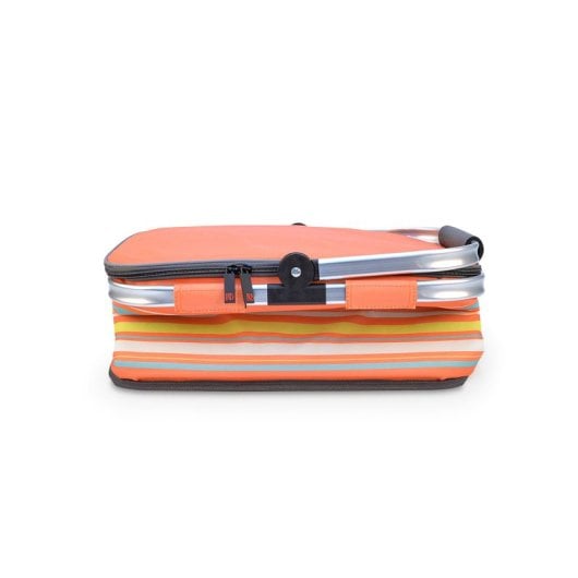 Iris Summer - Cestino da picnic pieghevole da 20 litri con manico. Corallo