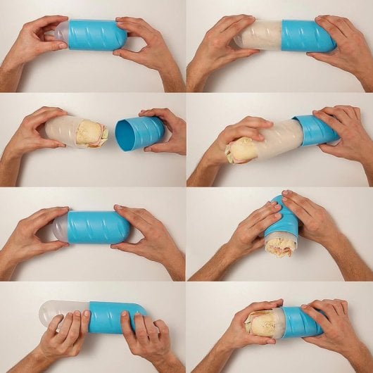 Tatay - Porta Bocadillos Infantil Extensible, Reutilizable Y Ecológico. Azul Turquesa