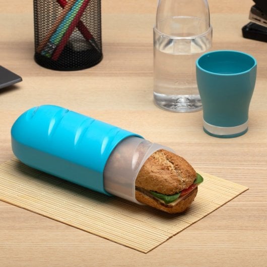 Tatay - Porta Bocadillos Infantil Extensible, Reutilizable Y Ecológico. Azul Turquesa