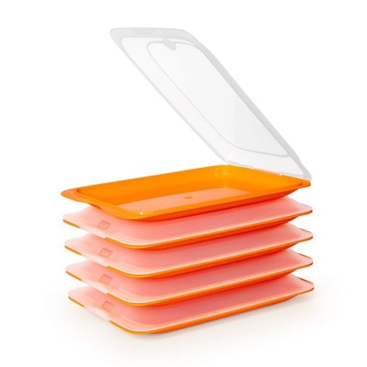 Tatay Fresh 24 - Lote De 5 Recipientes Porta Embutidos Y Alimentos. Naranja