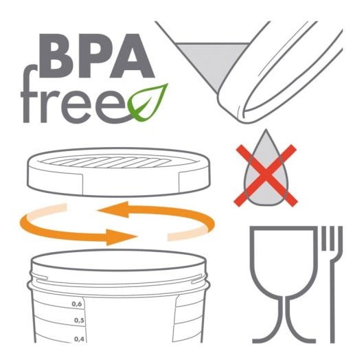 Tatay Twist - Set De 6 Recipientes Redondos 0.2l Con Cierre Hermético A Rosca. Turquesa