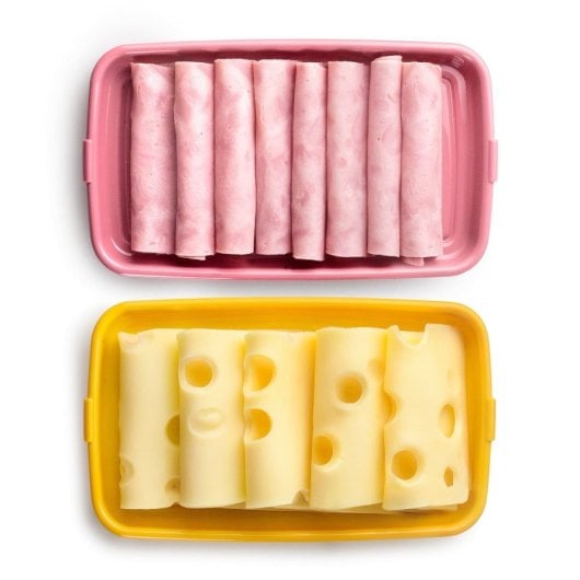 Ibili Deli New - Set di 3 contenitori impilabili per salumi e alimenti. Blu