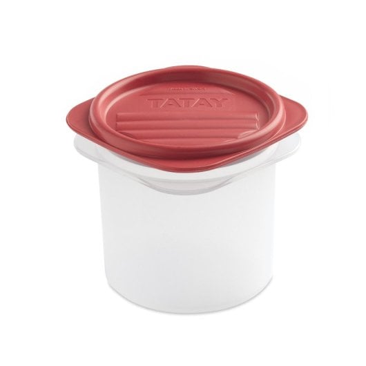 Tatay Top Flex - Contenitore cilindrico ermetico da 0,3 l con chiusura a scatto. Rosso mirtillo