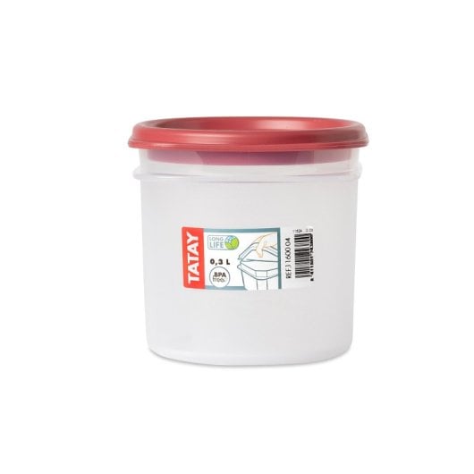 Tatay Top Flex - Contenitore cilindrico ermetico da 0,3 l con chiusura a scatto. Rosso mirtillo