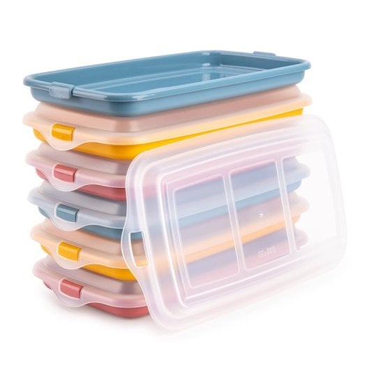 Ibili Deli - Lote De 6 Recipientes Apilables Porta Embutidos Y Alimentos. Color Surtido