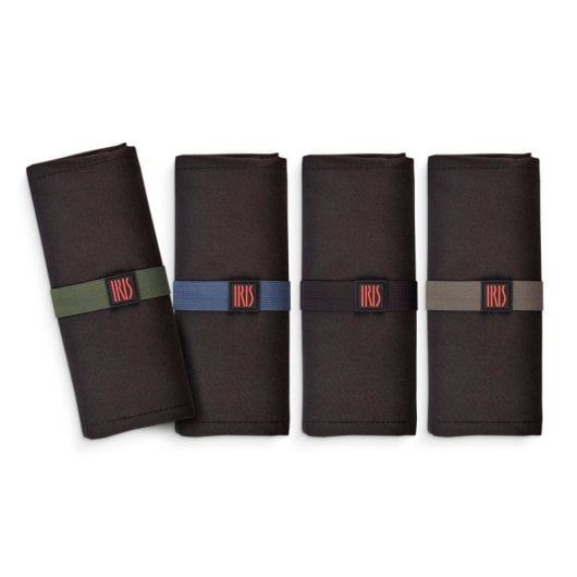 Iris Seat & Eat - Mantel Plegable Individual Con Bolsillos Interiores. Negro