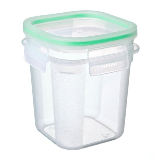 Tatay Clip Safe - Contenitore ermetico quadrato da 0,7 l con chiusura a linguetta. Verde