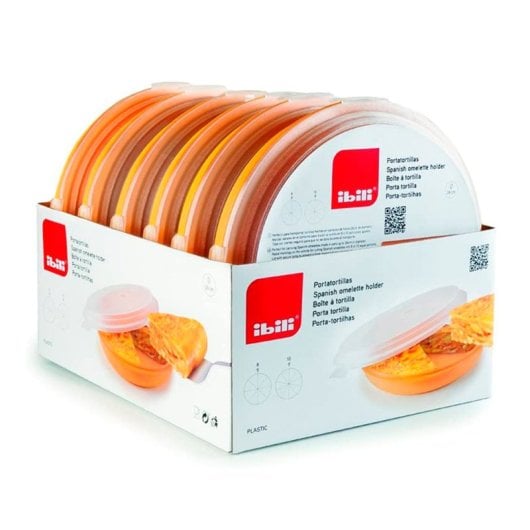 Ibili - Set di 2 porta tortilla e porta torte rotondi, 26 cm, arancione