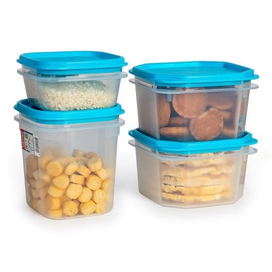 Tatay Top Flex - Contenitore ermetico quadrato alto da 1 litro con chiusura a scatto. Turchese