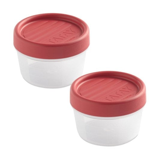 Tatay Twist - Pack 2x Recipientes Redondos 0.2l Cierre Hermético A Rosca. Arandano