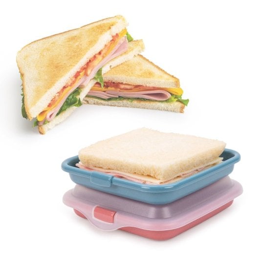 Ibili Deli - Porta Alimentos Reutilizable Para Sándwichs, Embutidos Y Quesos. Azul