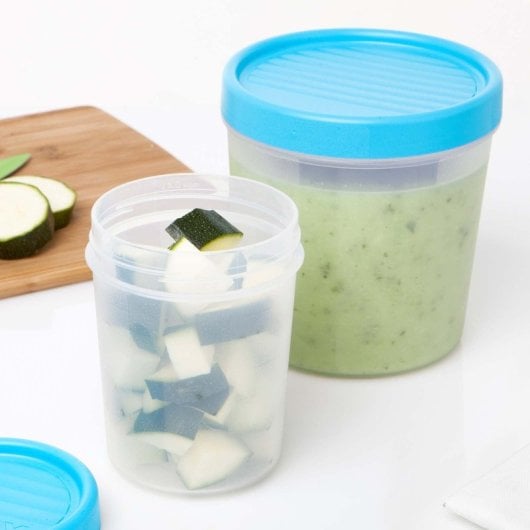 Tatay Twist - Set di 6 contenitori rotondi da 0,2 l con coperchi ermetici a vite. Bianco