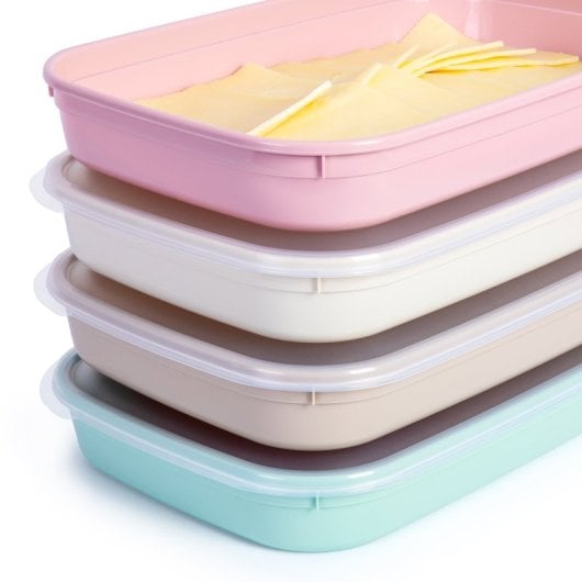 Plastic Forte - Juego De 2 Recipientes Porta Embutidos Classic 1.75l Beige