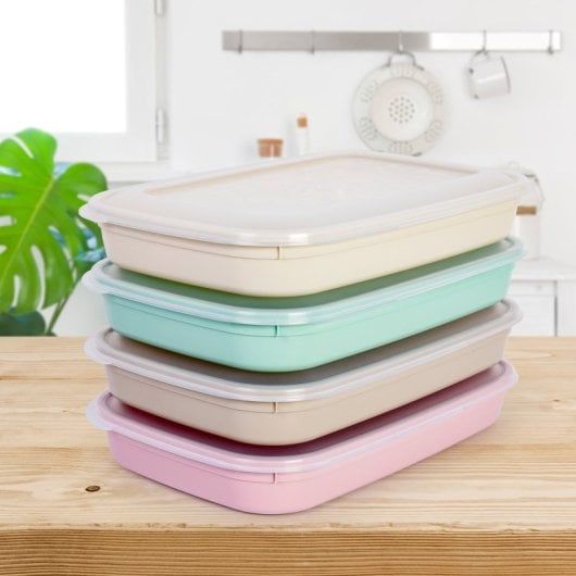 Plastic Forte - Juego De 2 Recipientes Porta Embutidos Classic 1.75l Beige