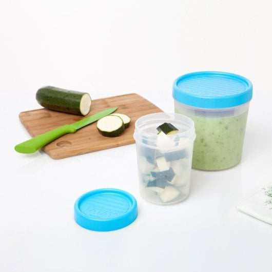 Tatay Twist - Contenitore rotondo da 0,2 l con coperchio ermetico a vite. Turchese