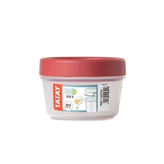 Tatay Twist - Contenitore rotondo da 0,2 l con coperchio ermetico a vite. Rosso mirtillo