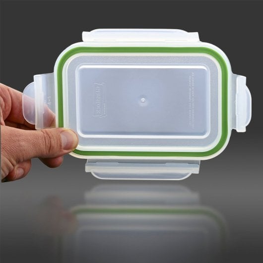 Glasslock Classic - Contenitore ermetico quadrato da 0,2 l in vetro temperato. Verde