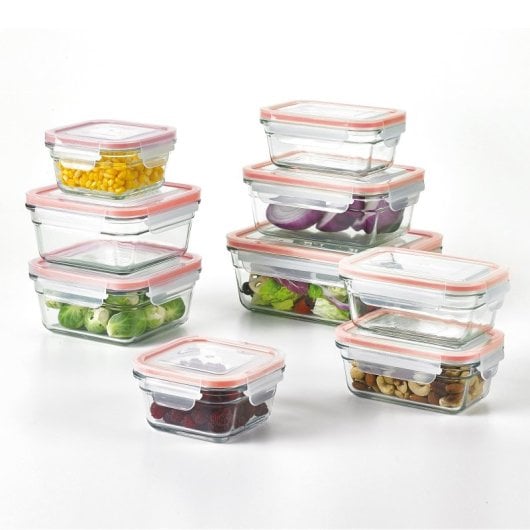 Glasslock Oven - Contenitore quadrato in vetro temperato da 0,9 l. Adatto al forno.