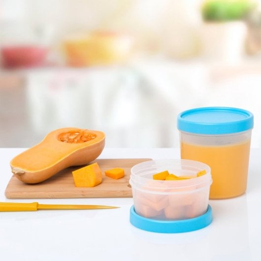 Tatay Twist - Set di 4 contenitori rotondi da 1 litro con coperchi ermetici a vite. Turchese