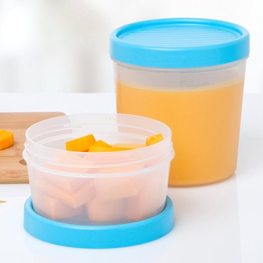 Tatay Twist - Set di 4 contenitori rotondi da 1 litro con coperchi ermetici a vite. Turchese