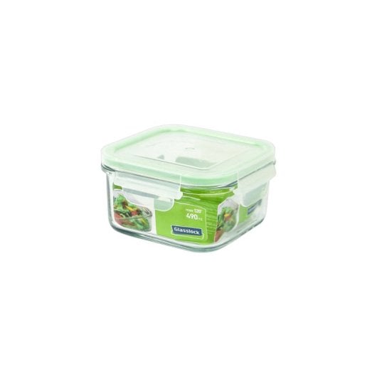 Glasslock Air - Contenitore quadrato in vetro temperato ermetico da 0,5 l con valvola