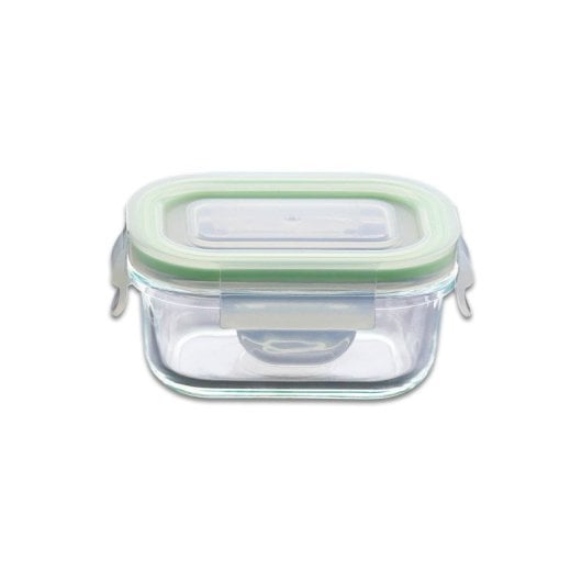 Glasslock Air - Contenitore quadrato in vetro temperato ermetico da 0,5 l con valvola