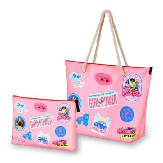 Karactermania - Sac de plage Soleil avec trousse de toilette offerte. Malibu Barbie