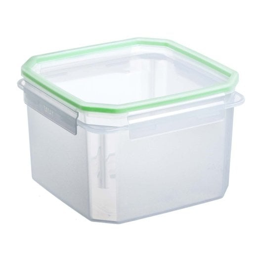 Tatay Clip Safe - Recipiente Hermético Cuadrado 2.9l Con Cierre De Pestañas. Verde