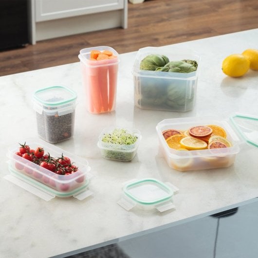 Tatay Clip Safe - Recipiente Hermético Cuadrado 2.9l Con Cierre De Pestañas. Verde