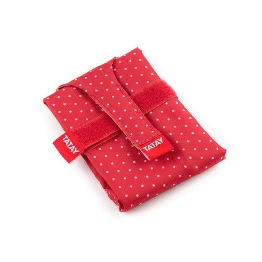 Tatay Baguette - Porta Bocadillos Urban Food Textil Reutilizable E Impermeable. Dots Rojo