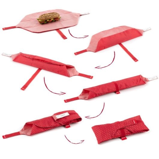 Tatay Baguette - Porta Bocadillos Urban Food Textil Reutilizable E Impermeable. Dots Rojo