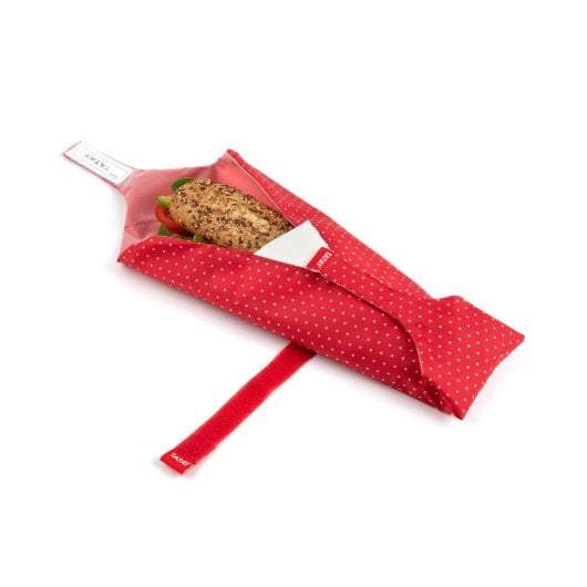 Tatay Baguette - Porta Bocadillos Urban Food Textil Reutilizable E Impermeable. Dots Rojo