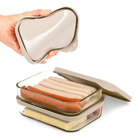 Glasslock Modular - Recipiente Rectangular De 0.75l En Vidrio Templado Para Alimentos Frescos