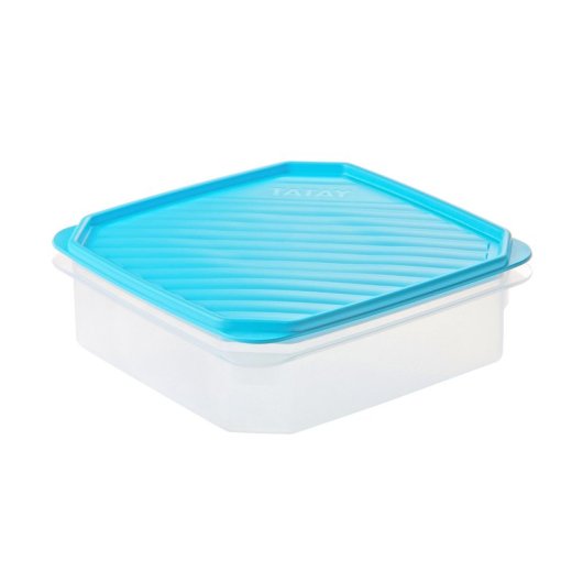 Tatay Top Flex - Contenitore ermetico quadrato da 1,3 l con chiusura a scatto. Turchese