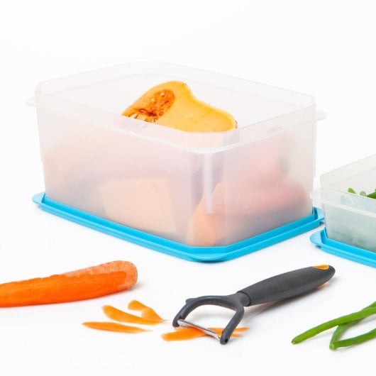 Tatay Top Flex - Contenitore ermetico quadrato da 1,3 l con chiusura a scatto. Turchese