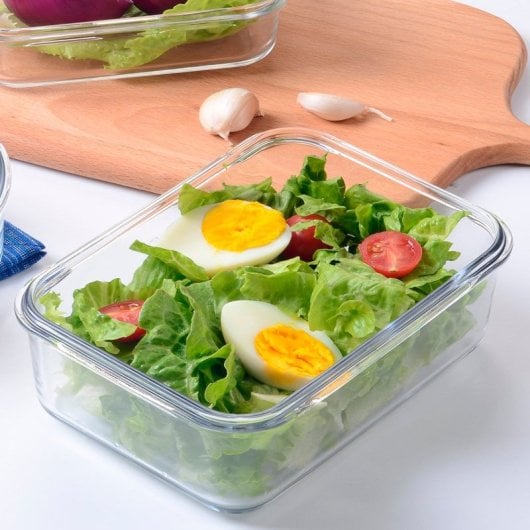 Glasslock Classic - Pack De 3 Recipientes Herméticos Rectangulares De 0.7l En Vidrio Templado