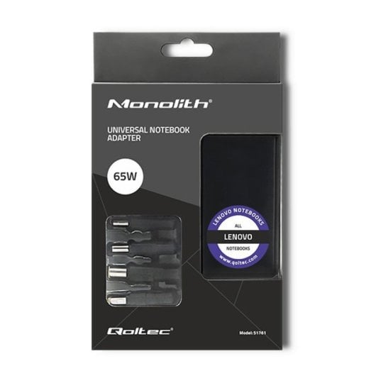 Adaptateur secteur Qoltec 51761 pour Lenovo | 65 W | 4 prises | + cordon d'alimentation