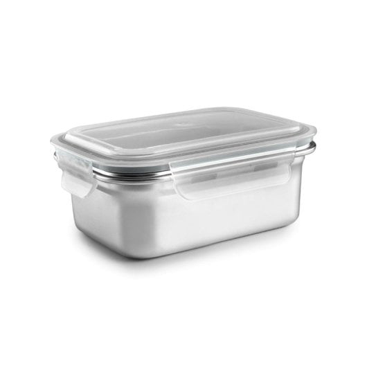Ibili Keepklin - Recipiente Rectangular De 0.8l En Acero Inoxidable Apto Microondas