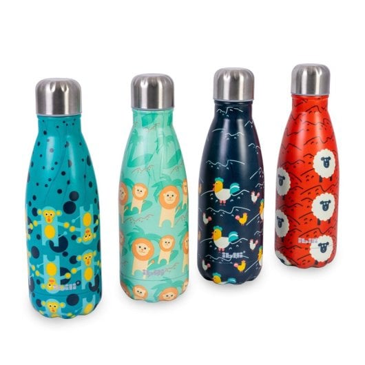 Ibili Zoo - Bottiglia termica riutilizzabile in acciaio inossidabile da 0,35 l. Rossa