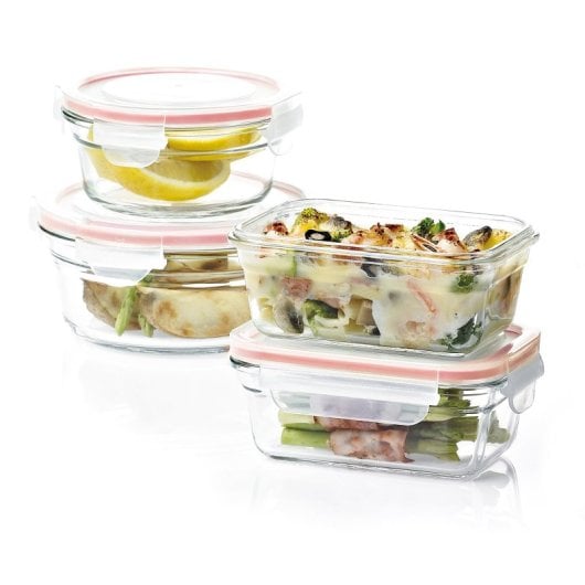 Glasslock Oven - Contenitore rotondo in vetro temperato da 0,85 l. Adatto al forno.