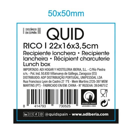 Quid Rico - Lunchbox in plastica per salumi 22x16x3,5cm