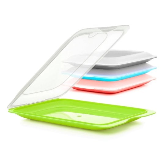 Tatay Fresh - Lote De 4 Recipientes Porta Embutidos Y Alimentos. Colores Basicos 22