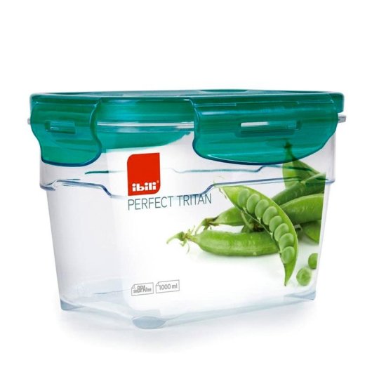Ibili Perfect Tritan - Recipiente Rectangular Profundo De 1l En Tritán. Turquesa