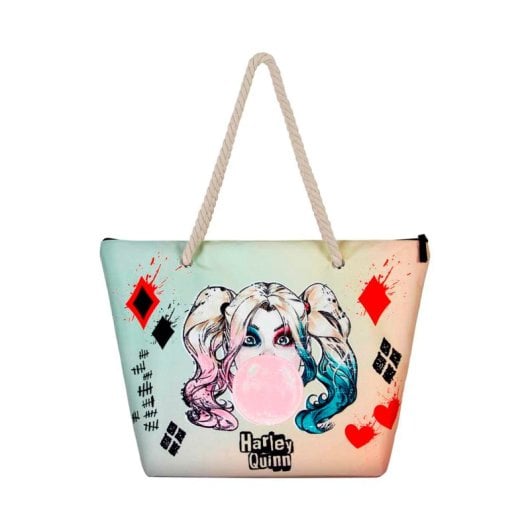 Karactermania - Borsa da spiaggia Soleil con beauty case in omaggio. Harley Quinn Mad Love