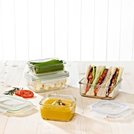 Glasslock Oven Safe - Lote De 2 Recipientes Rectangulares De 1l Y 1.8l En Vidrio Templado Aptos Horno