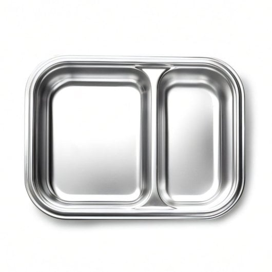 Lacor Twogo - Recipiente Rectangular De 0.45l + 0.28l En Acero Inoxidable Apto Microondas