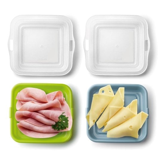 Ibili Deli - Contenitore riutilizzabile per panini, salumi e formaggi. Rosso