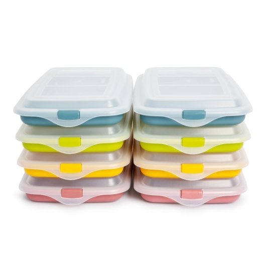 Ibili Deli - Lote De 8 Recipientes Apilables Porta Embutidos Y Alimentos. Color Surtido